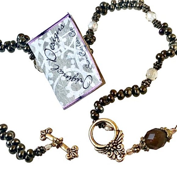 Necklace Bronze Beads by Original Designs REVERSIBLE with Pendant New - Picture 4 of 15